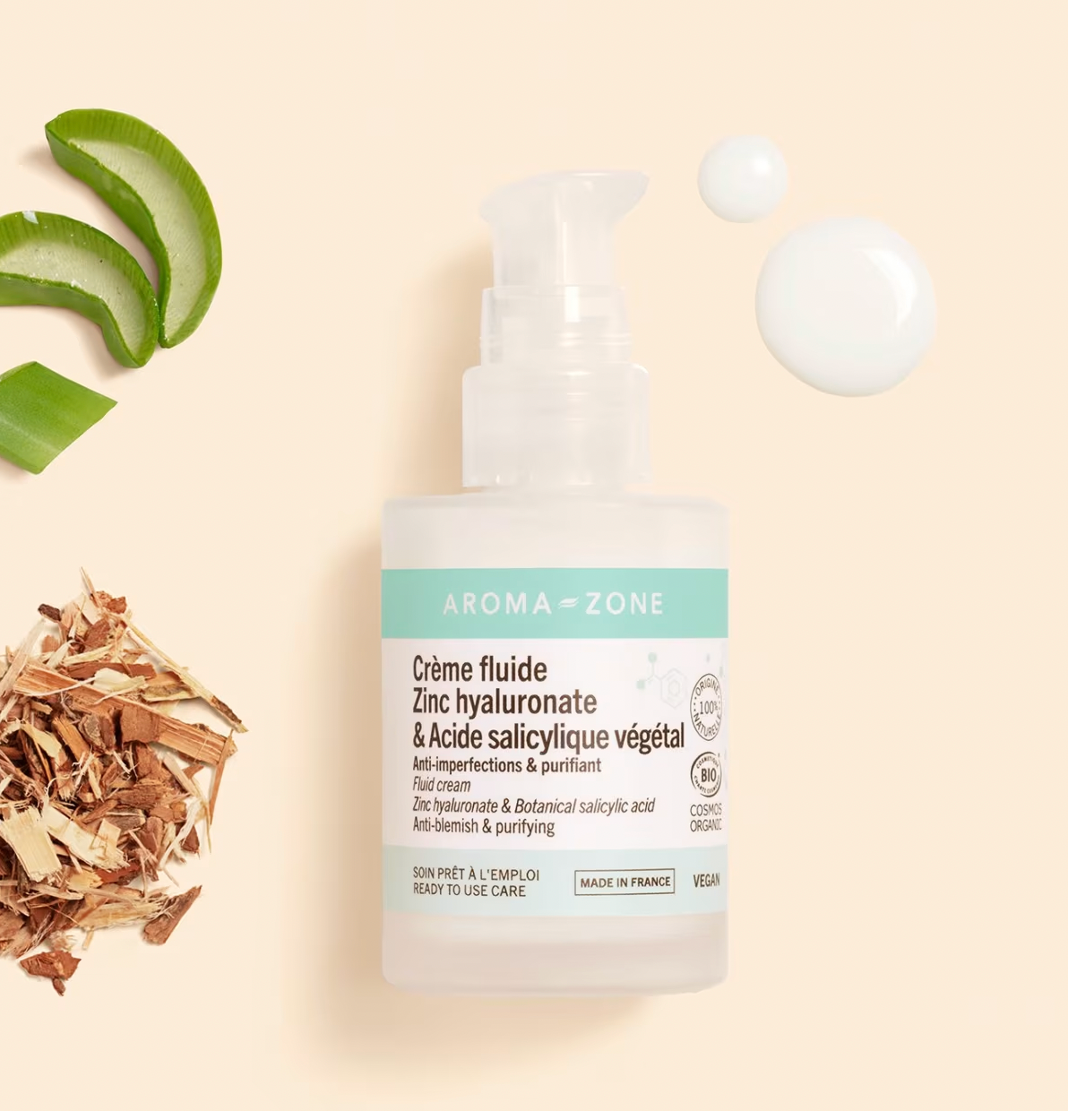 Crème fluide Zinc hyaluronate & Acide salicylique végétal