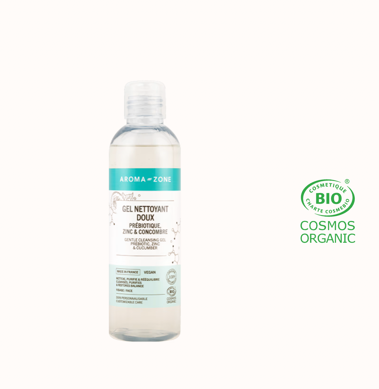 Gel nettoyant doux Prébiotique, Zinc & Concombre