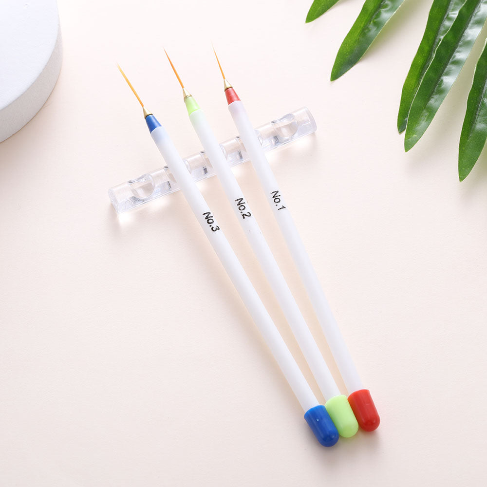 Lot de 3 Pinceaux Liner Blancs