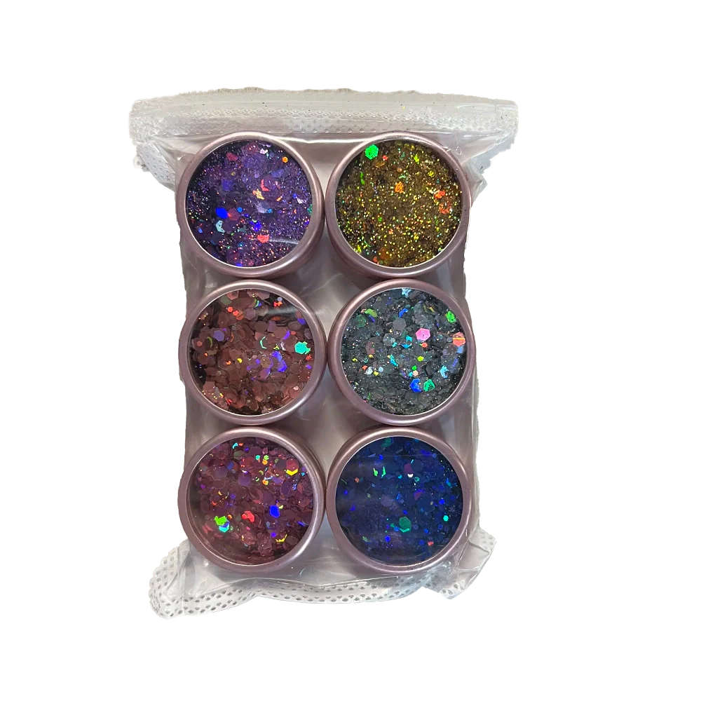 Lot de 6 Pots Glitters
