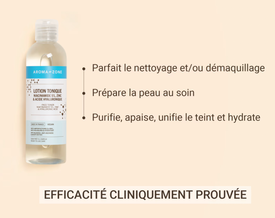 Lotion Tonique Niacinamide 5%, Zinc & Acide Hyaluronique