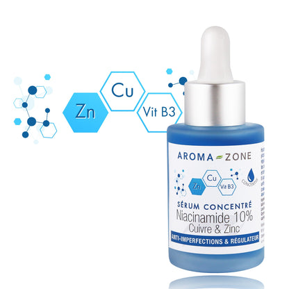 Sérum visage concentré Niacinamide 10%, Cuivre & Zinc